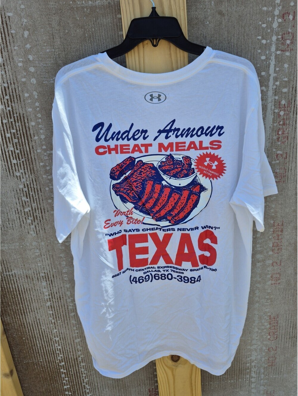 Under Armour Shirt Men's 2XL UA Texas BBQ Short Sleeve Weight Lift Cheat Meal